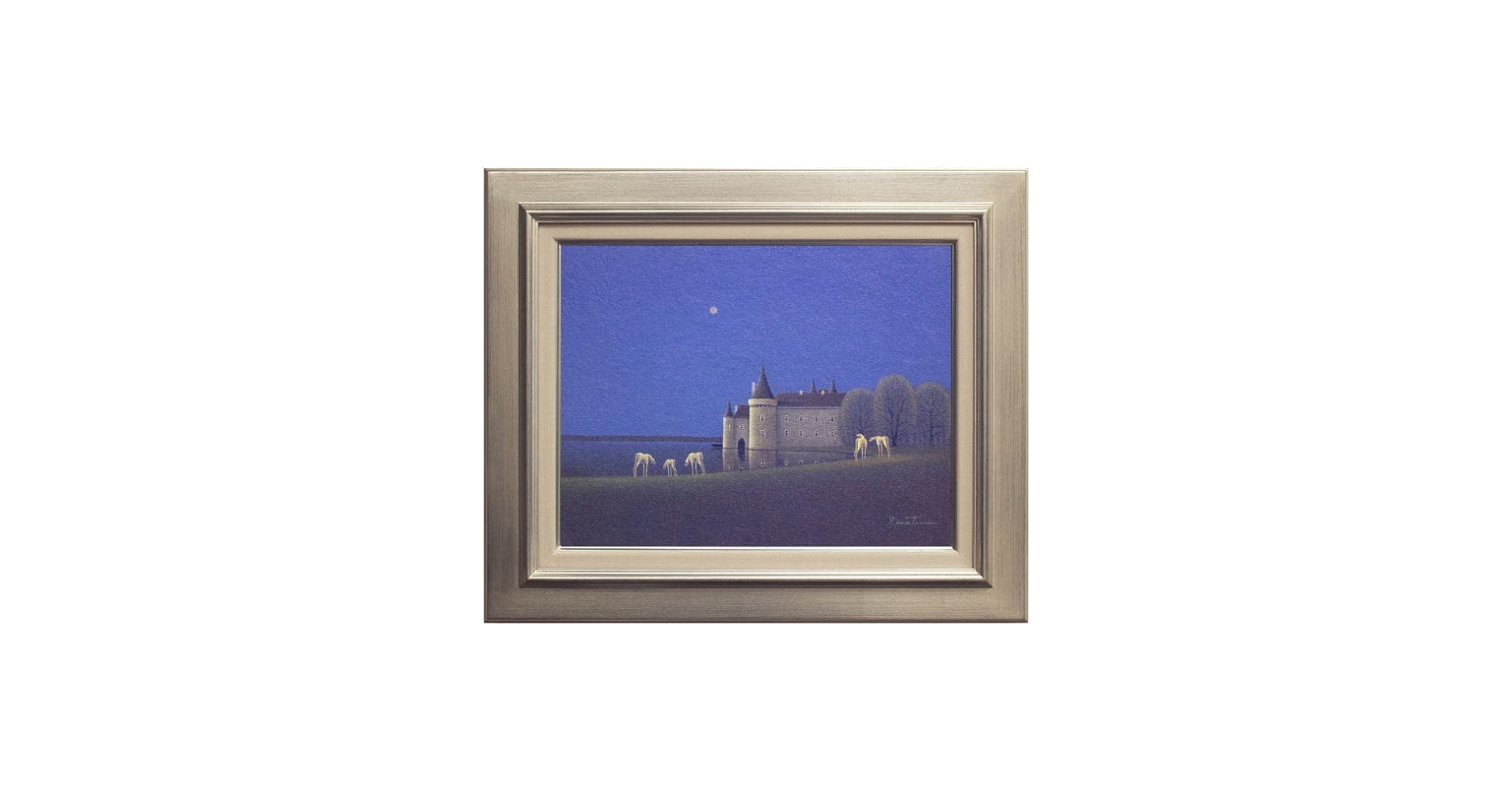 Amazon.co.jp: 松浦敬文 『水辺の城』 油絵・油彩画 F6(6号) : ホーム