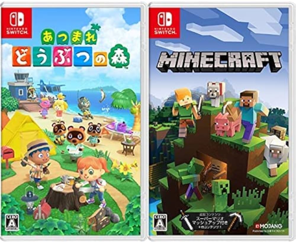 Amazon.co.jp: あつまれ どうぶつの森 -Switch ＋ Minecraft (マイン