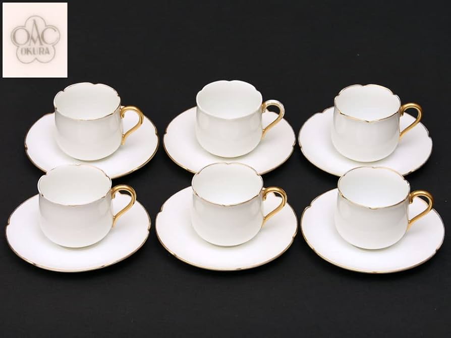 Amazon.co.jp: 高級磁器 大倉陶園 白磁 ゴールドライン チューリップ型