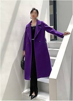 Amazon.co.jp: n ロング両面ウールコート女性の秋と冬の韓国