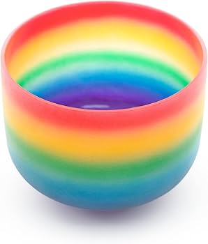 Amazon.co.jp: KVKA レインボークリスタル シンギングボウル 8インチ C
