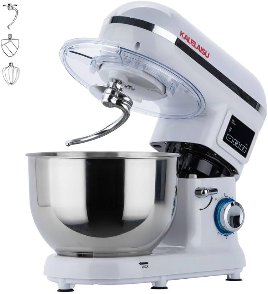 Amazon | KALELAISU スタンドミキサー 5.5L大容量 99分タイマー機能 三