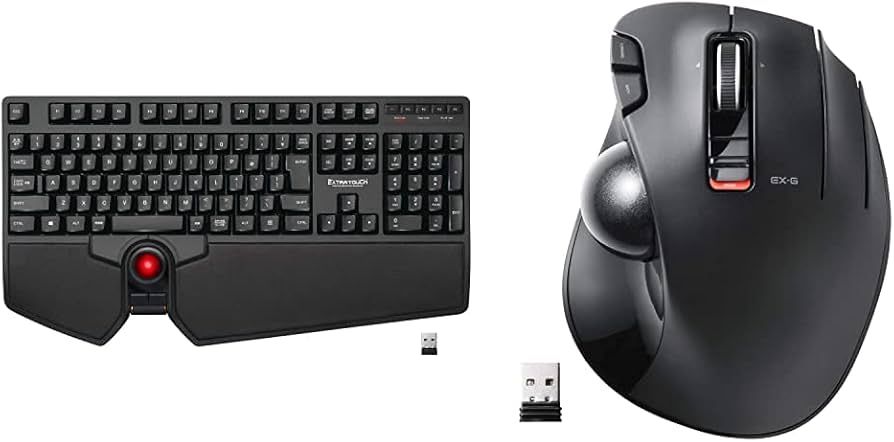 Amazon.co.jp: 【セット買い】エレコム トラックボール付キーボード