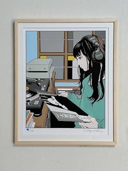 Amazon.co.jp: 真作 ED100江口寿史 レコード 版画 直筆サイン入り Step