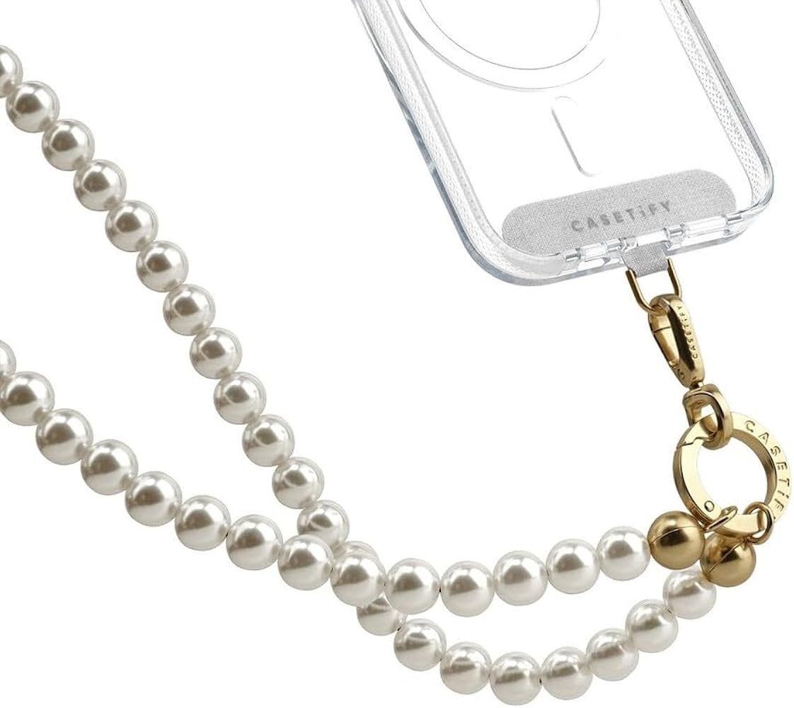 Amazon.com: CASETiFY Pearl Phone Strap - White : Cell Phones