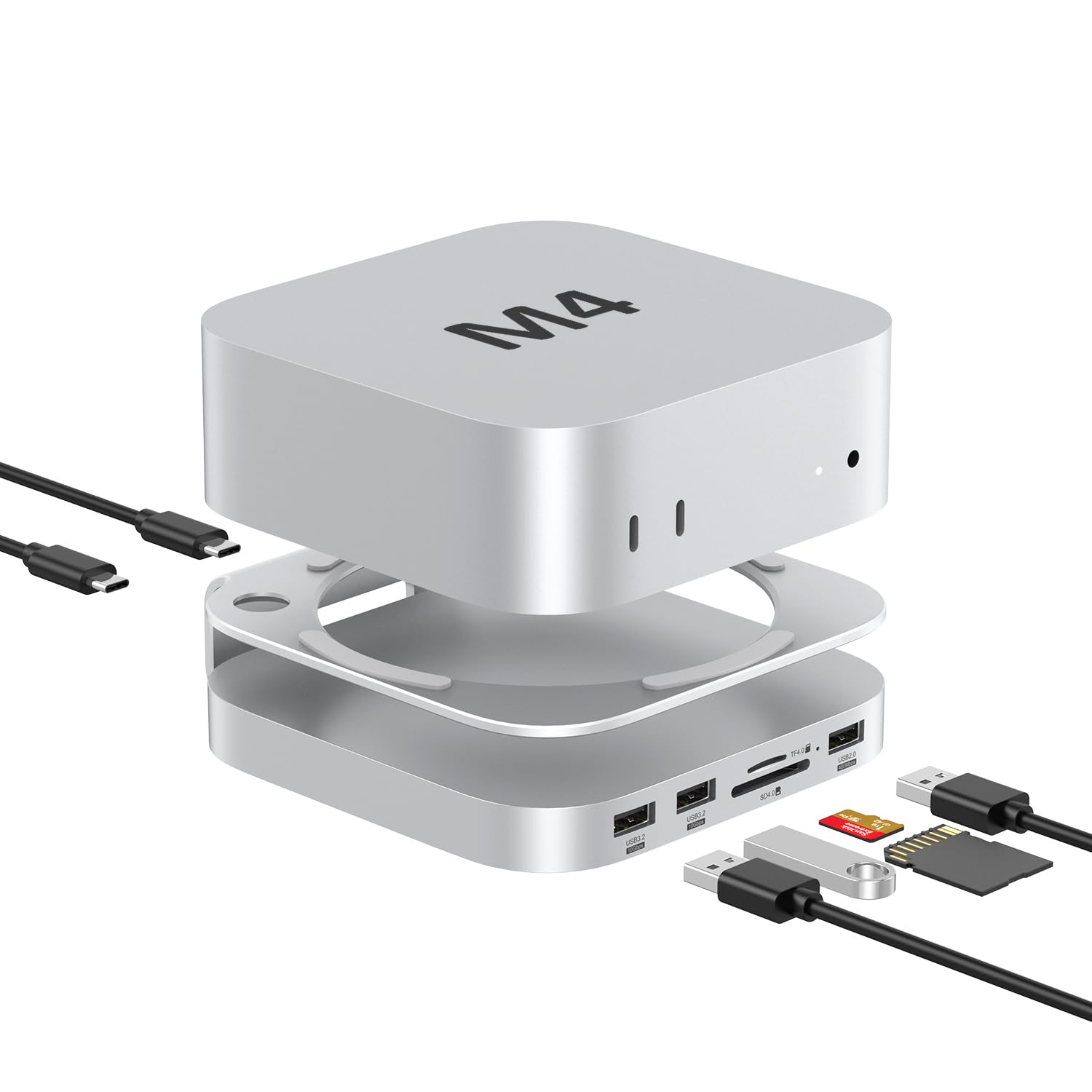 Amazon.com: Akyyajaure Mac mini Hub: 9 in 1 Aluminum Stand & Dock