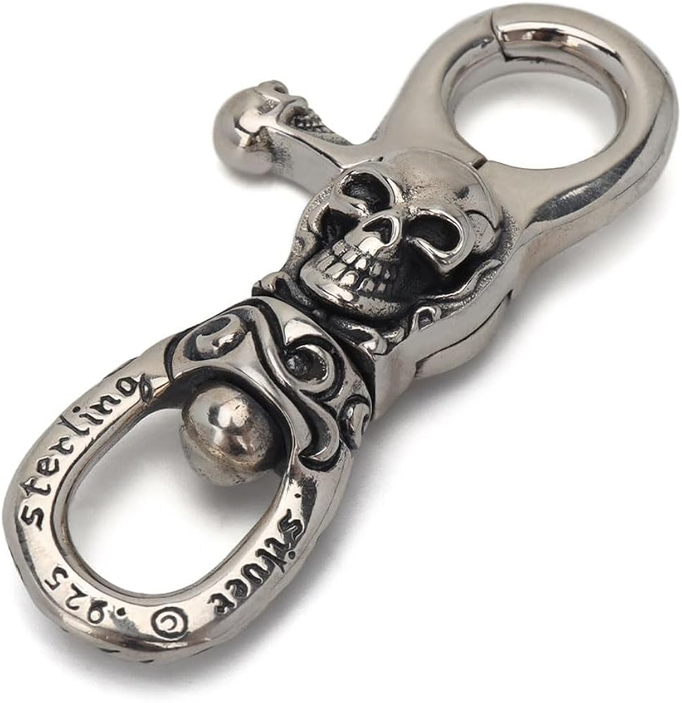 Amazon.co.jp: [silver KYASYA]シルバー925 スカル キーリング