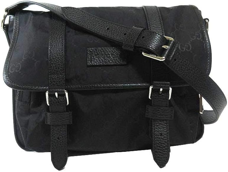 GUCCI ブラック ナイロン ショルダーバッグ