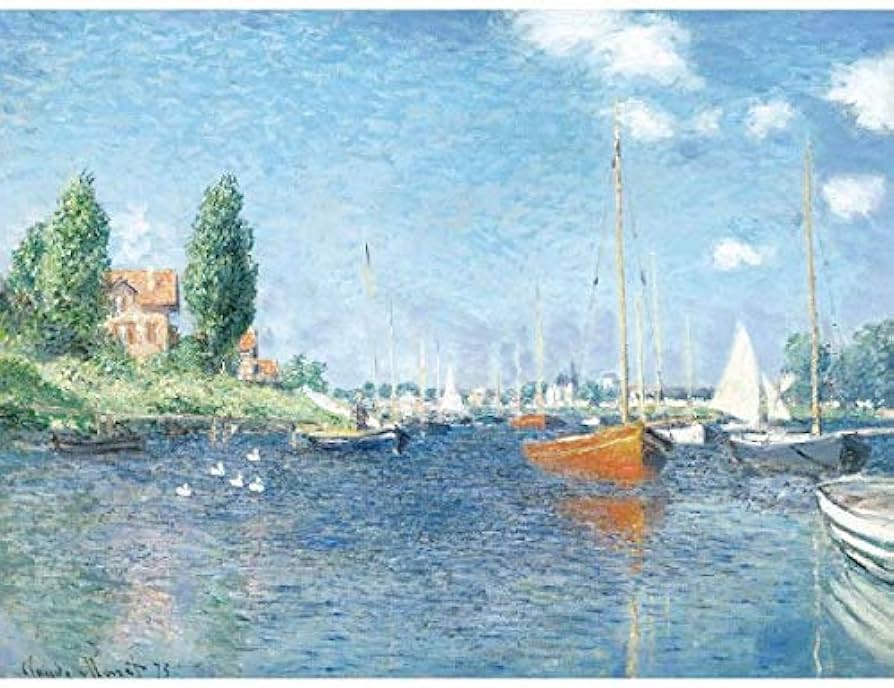 モネ 湖畔 ヨット 模写 モネ湖畔ヨット模写