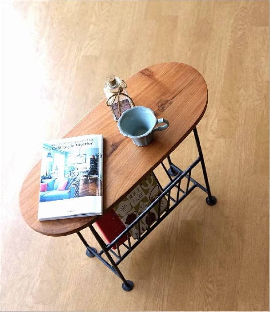 Amazon｜テーブル付きマガジンラック ソファサイドテーブル 雑誌入れ