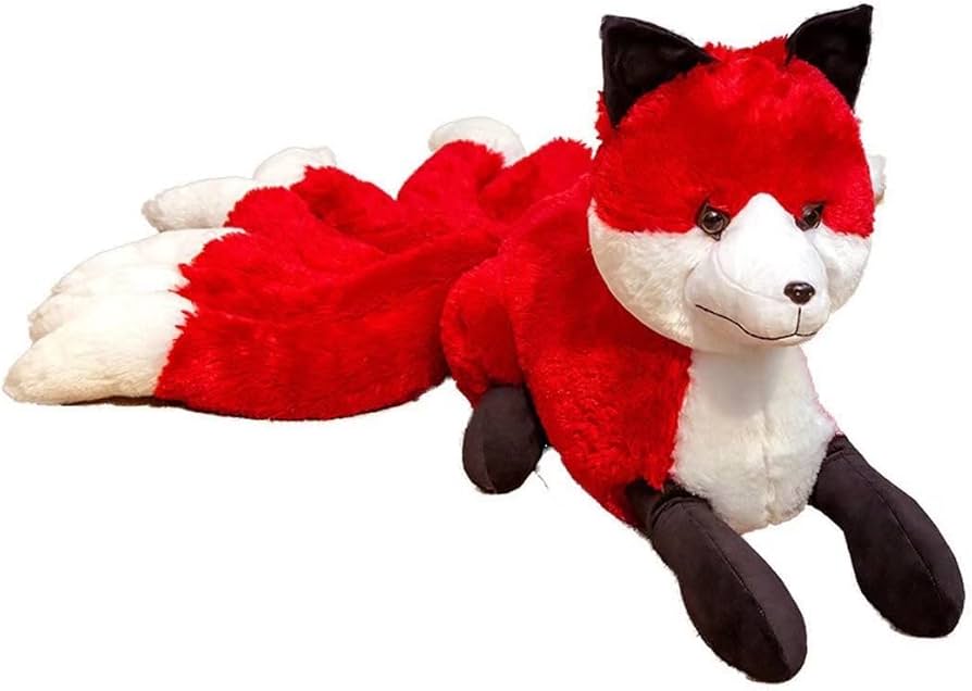 Amazon.co.jp: かわいい九尾の狐ぬいぐるみ、9つの尾を持つな長い山の