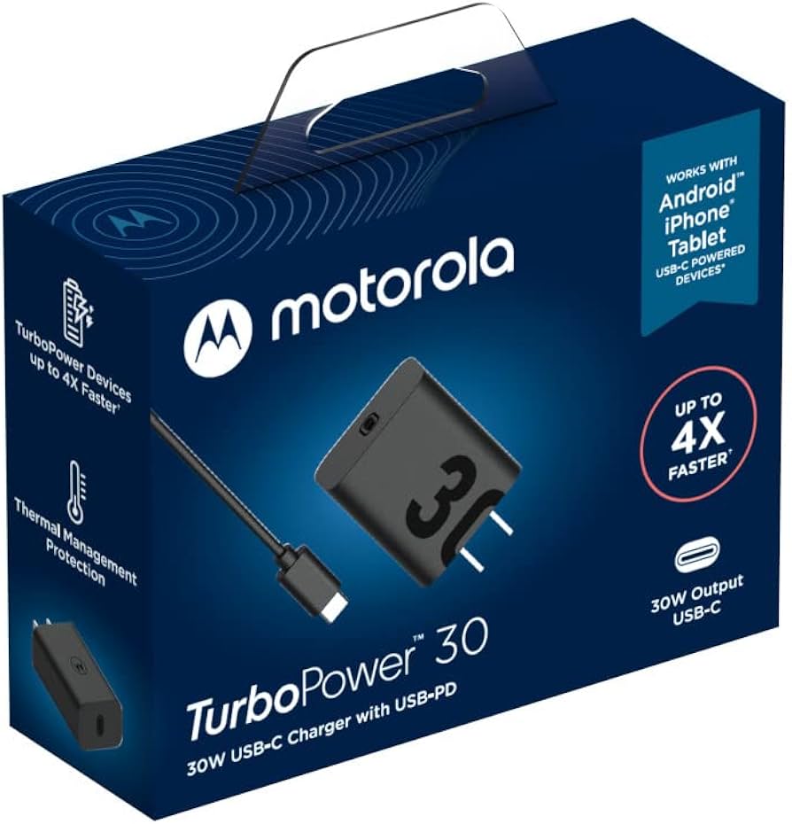 Amazon | モトローラ 純正ACアダプタ ターボパワーチャージャー30W 1m