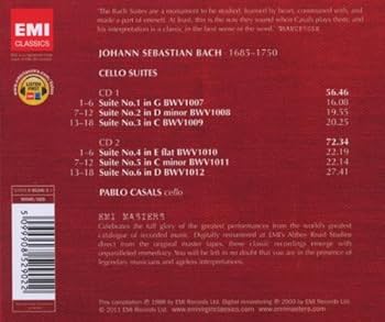 Pablo Casals, Johann Sebastian Bach - Cello Suites - Amazon.com Music