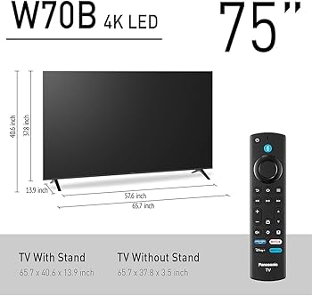Amazon.com: Panasonic TV-75W70BP W70 Series 75 inch LED 4K Ultra