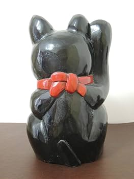 アンティーク 大型 木製 招き猫 木彫り 猫看板 縁起物 商売繁盛 骨董 猫