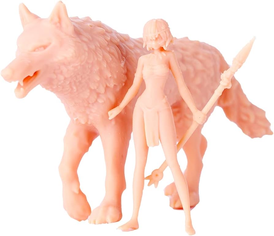 Amazon.co.jp: smcgk 1/64フィギュア，もののけ姫，白狼，动漫人偶涂装