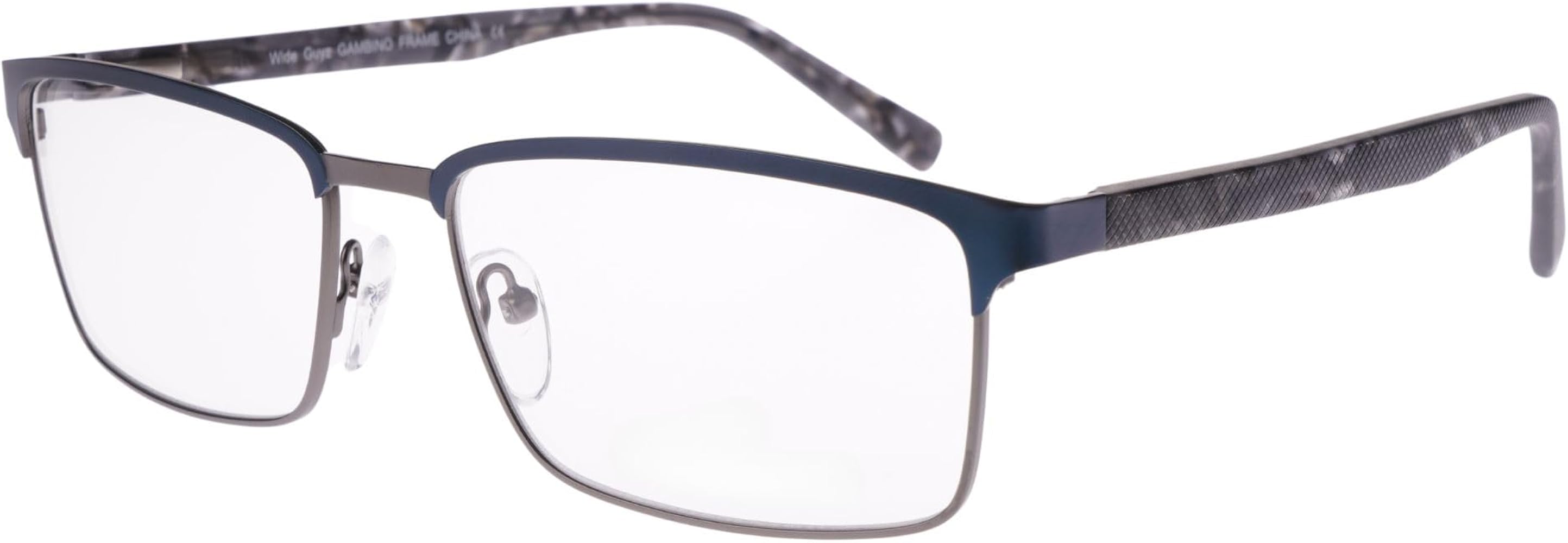 XPL Wide Guyz Blue & Pewter GAMBINO Eyeglasses 60/18/150 for The