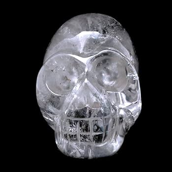 Amazon.co.jp: クリスタル スカル 天然水晶 虹入り 骸骨 置物 アイリス