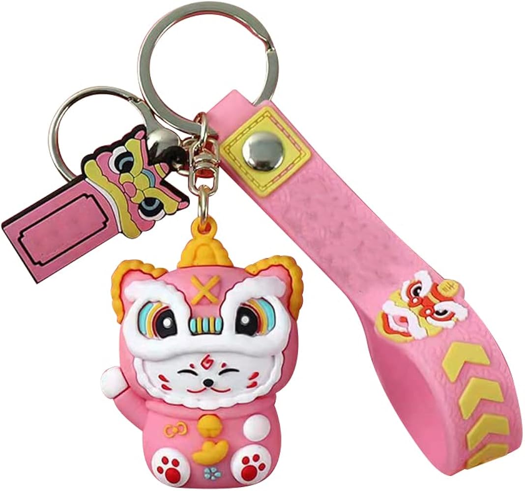 Amazon.com: Katutude Cute Keychain Chinese Lion Dance Backpack