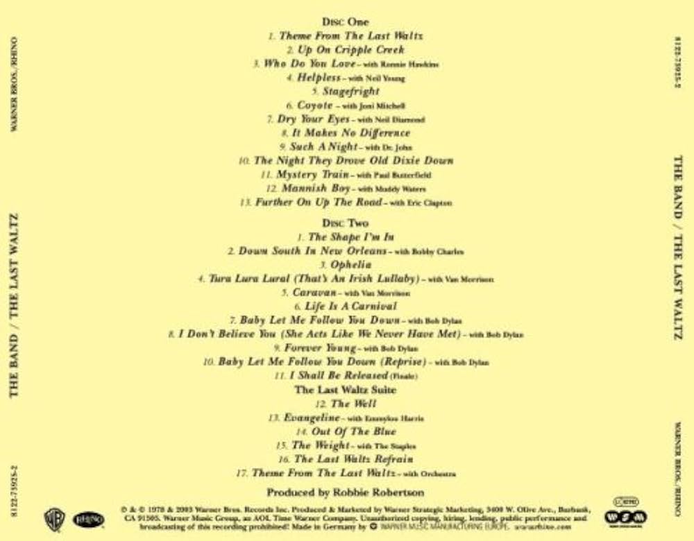 THE BAND THE LAST WALTZ 2枚組CD 旧規格 未開封 THE BAND THE LAST