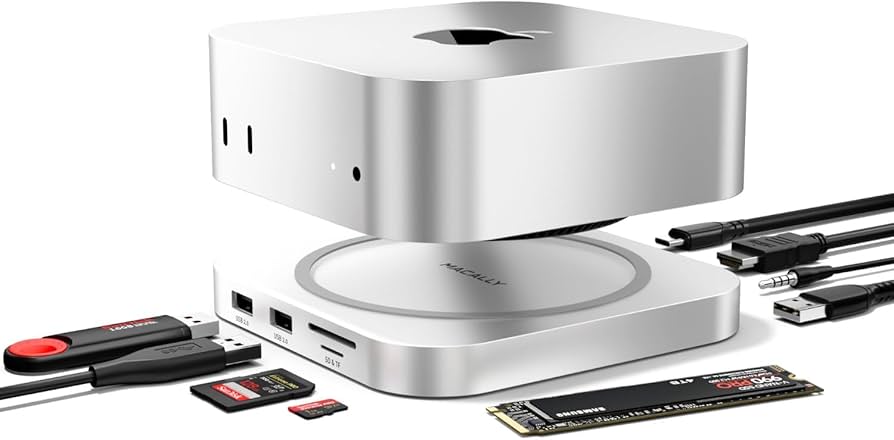 Amazon.com: Macally Mac mini M4 Dock and Stand, Mac mini M4 Hub