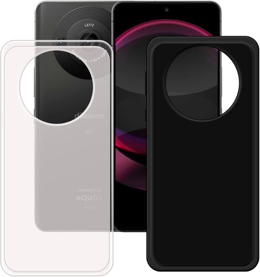 Amazon.co.jp: シャープ AQUOS R8 Pro用ジェネリックブラック+半透明