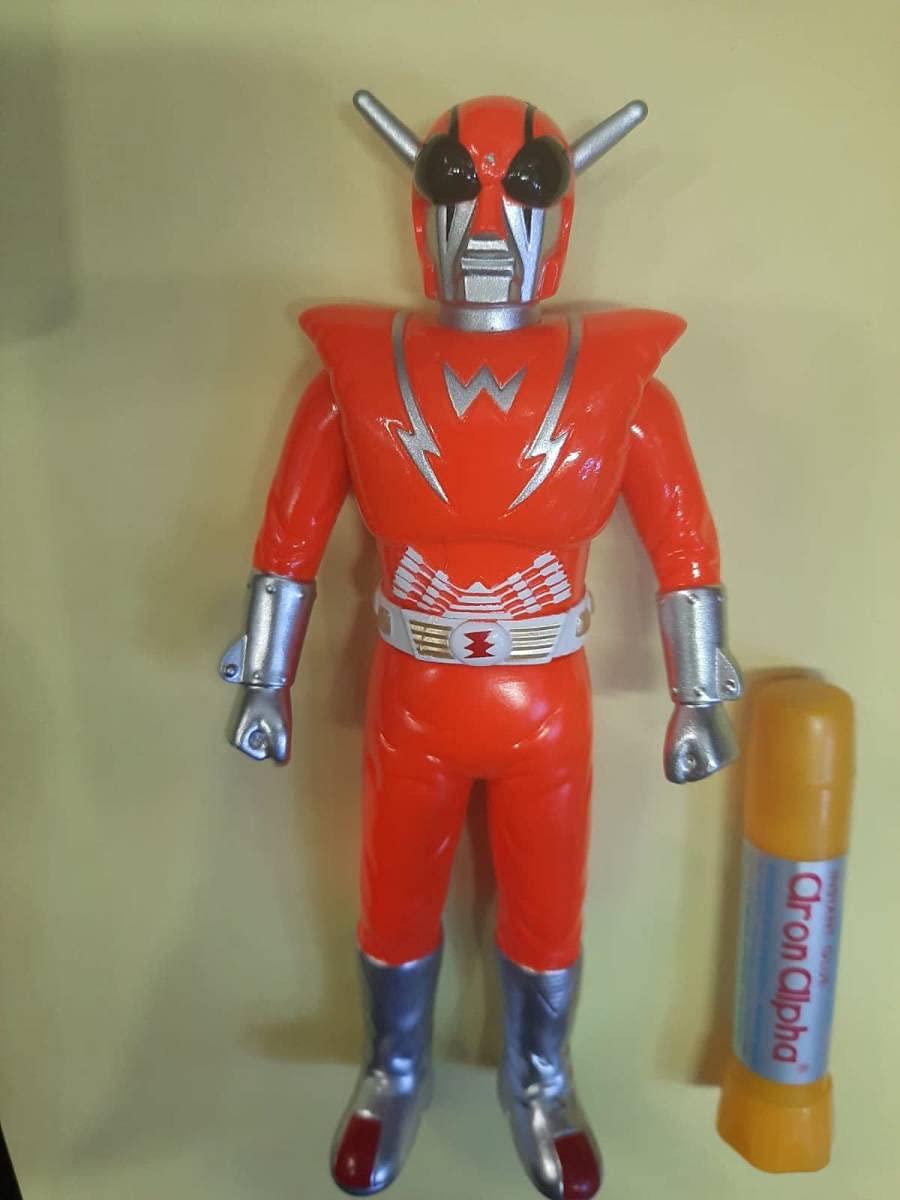 Amazon.co.jp: ヒーロー中国超人 インフラマン 15cm ソフビ オレンジ色