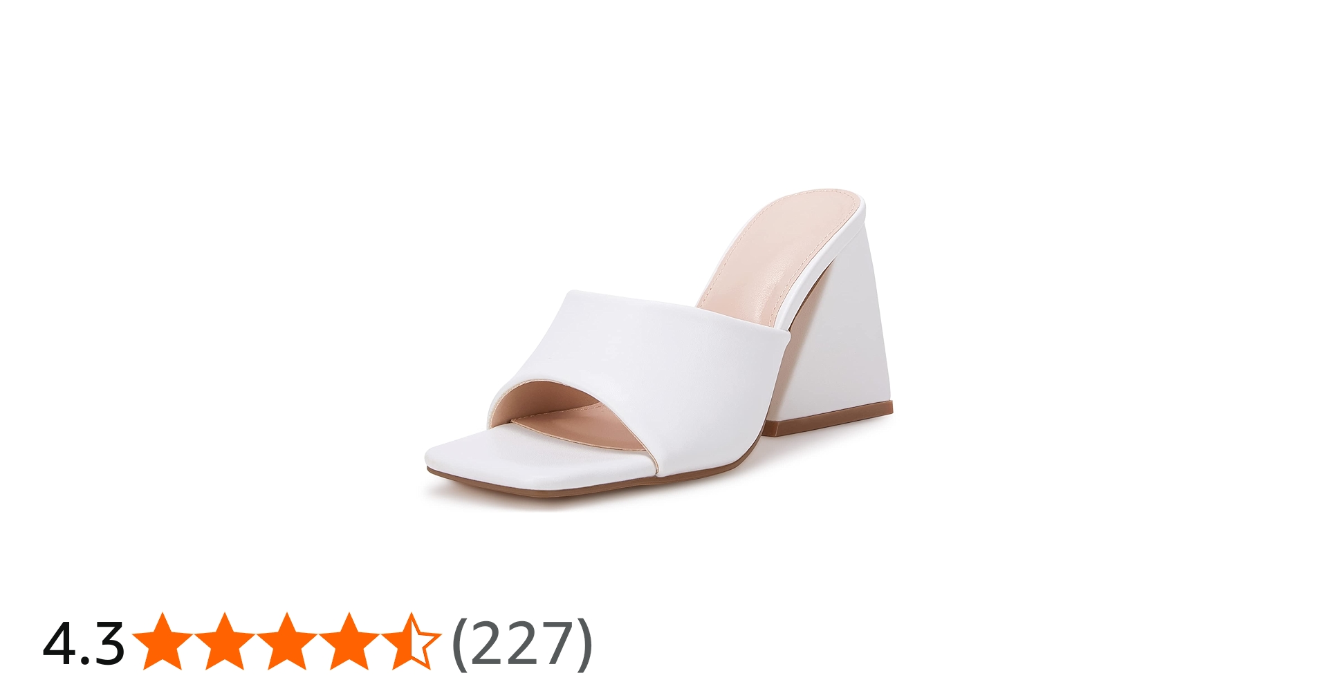 VETASTE Women's Heeled Sandals Square Open Toe Slip on Block Heels