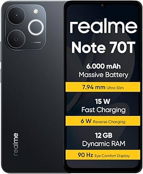 realme Note 70T Smartphone 4+256GB, 6000mAh Battery, 15W Fast