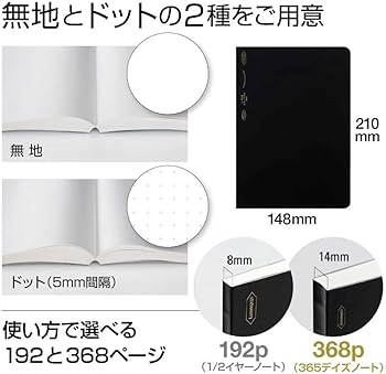 Amazon | ニトムズ STALOGY ノート A5 無地 ドット 365デイズノート
