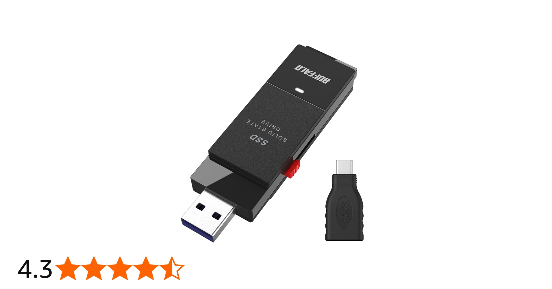 BUFFALO スティックSSD 500GB type-C 変換アダプタ付き バッファロー