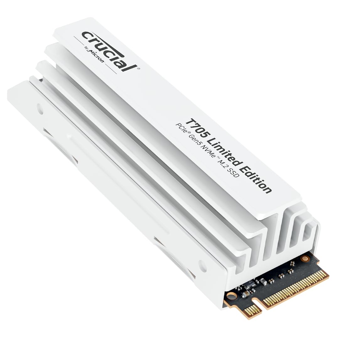Crucial SSD T705 PCIe Gen5 NVMe M.2 de 2 TB com dissipador de