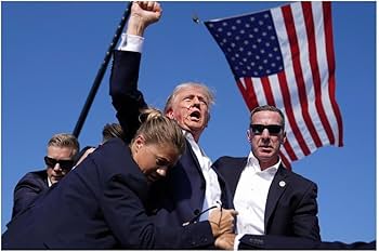 Amazon.co.jp: Avantica Trump Shot Photo Fist 2024年7月アメリカ国旗