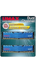 Amazon | UMAX Technologies デスクトップ用DDR4 Long-DIMM 16GB ×2枚