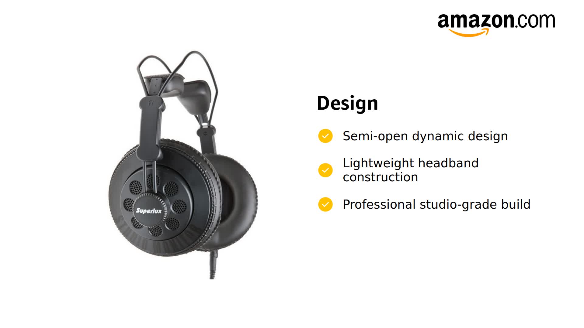 Amazon.com: Superlux HD668B Semi-Open Reference Monitor Headphones