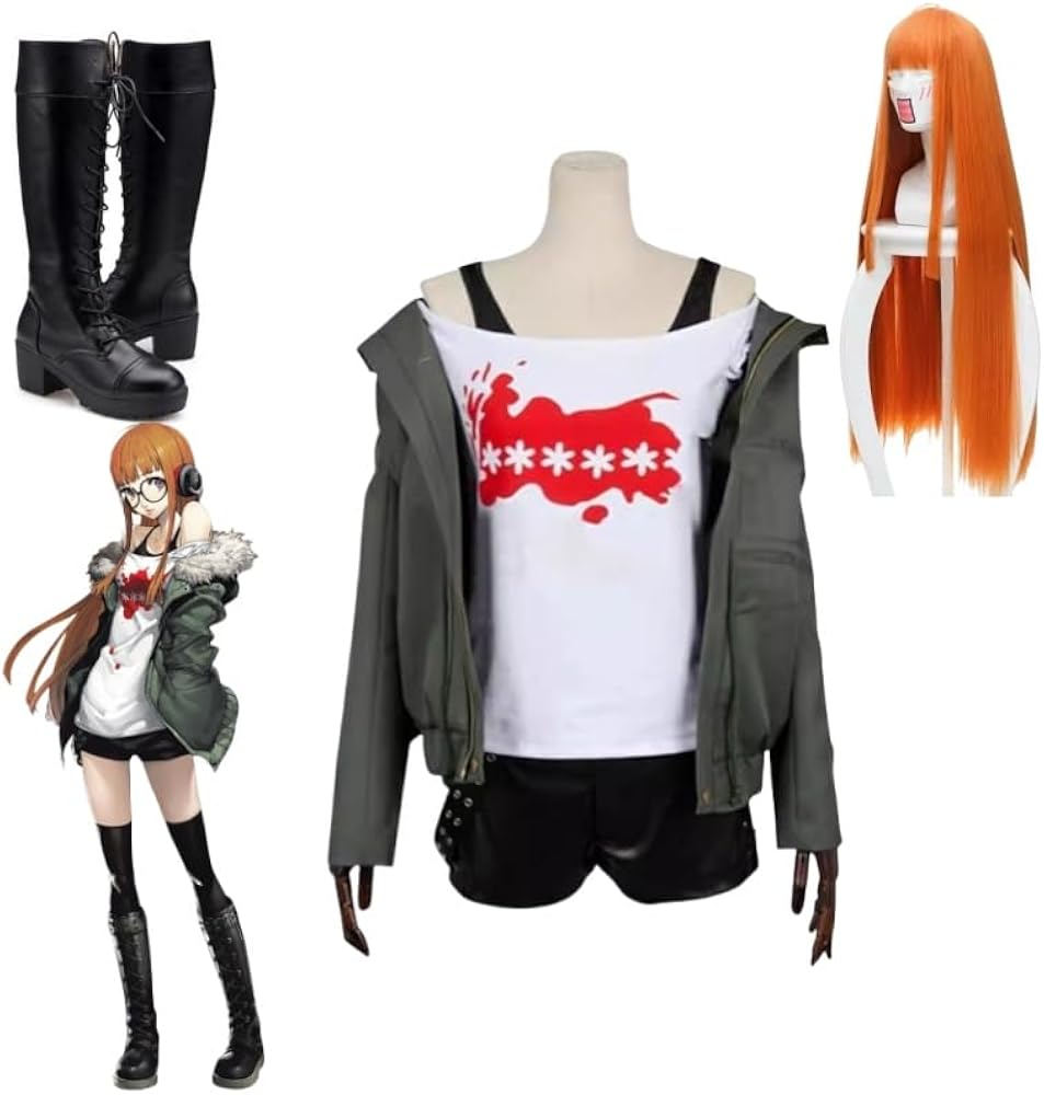 Amazon.co.jp: 【GK】ペルソナ5 佐倉双葉 私服 コスプレ衣装+メガネ+