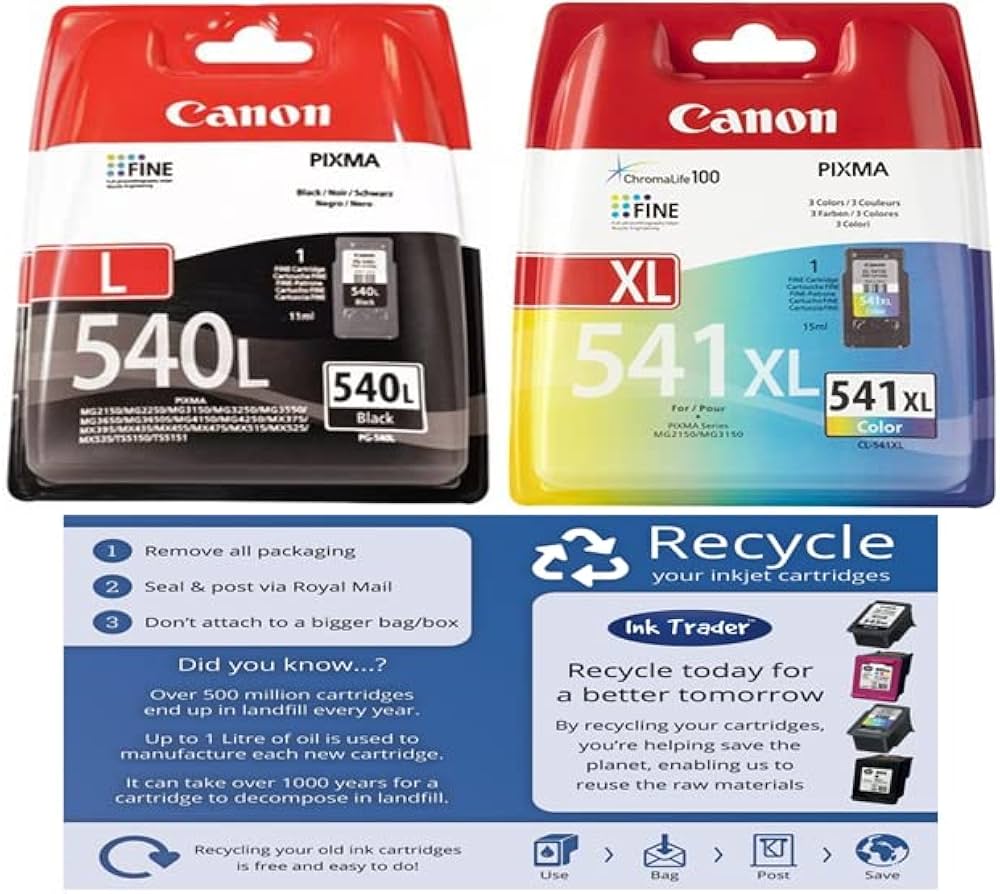 PG-540 L & CL-541 XL Genuine Ink Cartridges For Pixma Printers