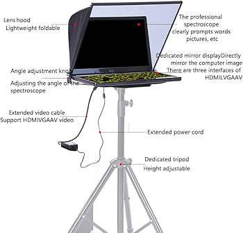 Amazon | プロンプター 20インチ テレプロンプター コンピュータラップ