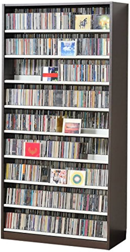 Amazon｜1503枚収納 コレクターのためのCDラック 収納力2倍の前後棚