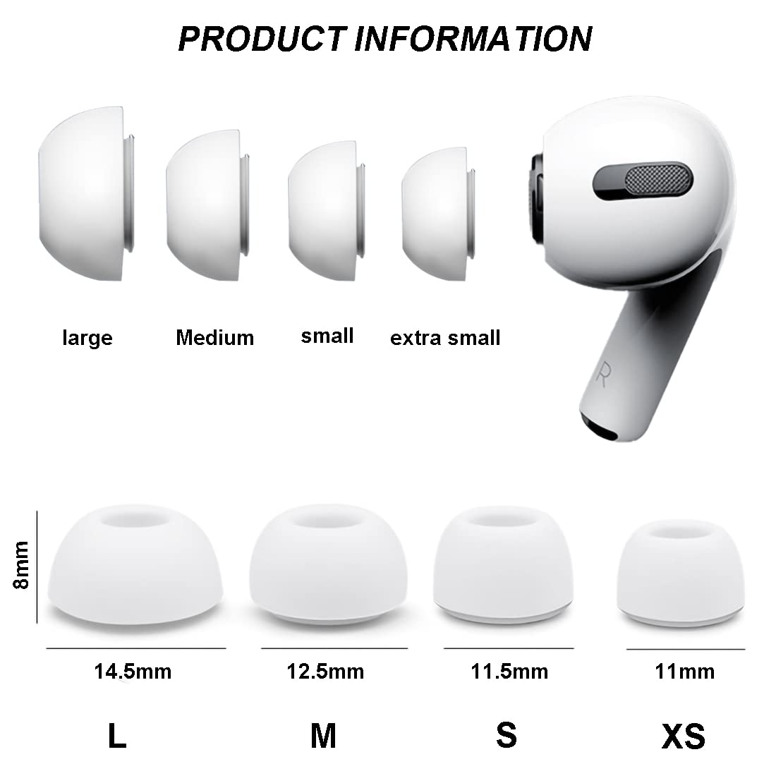 Amazon | 交換用イヤーチップ 4組 AirPods ProとAirPods Pro第2世代に