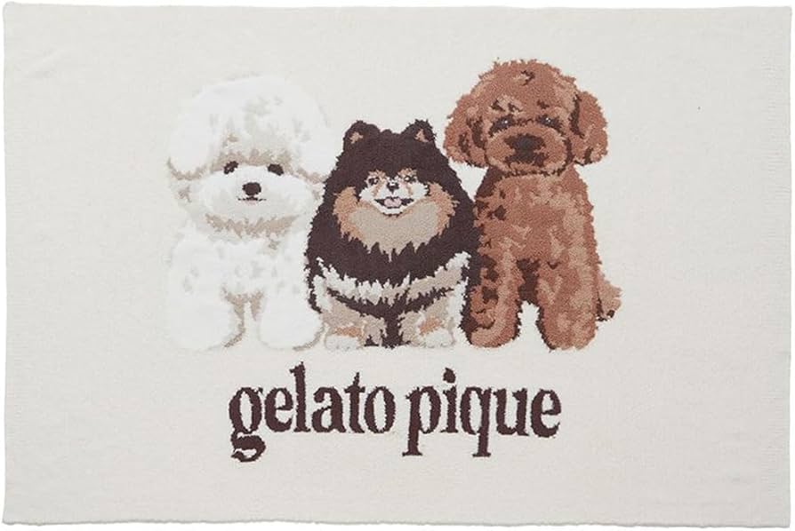 Amazon.co.jp: gelato pique パウダーDOG3柄ジャガードブランケット