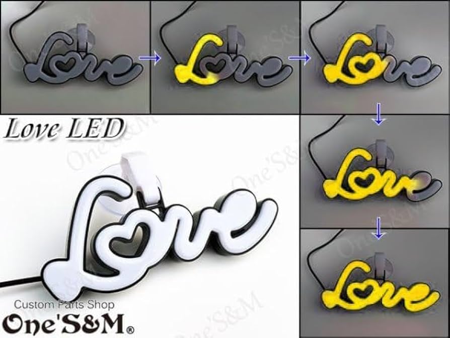 Amazon | P3-6YL ラブ灯 LOVE灯 LOVE文字 ファッションランプ 車や