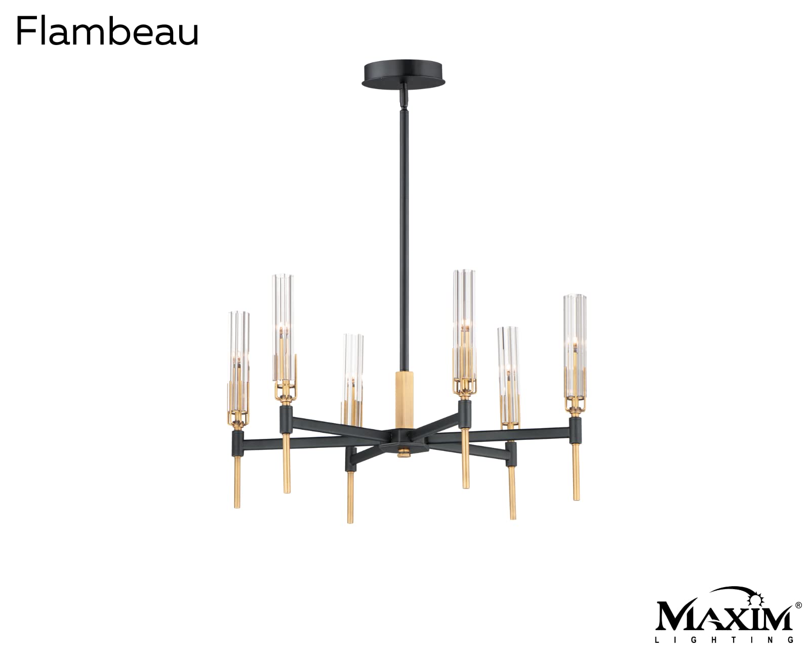 Maxim 16125CLBKAB Flambeau Collection I 14 Inch Six Light Dimmable