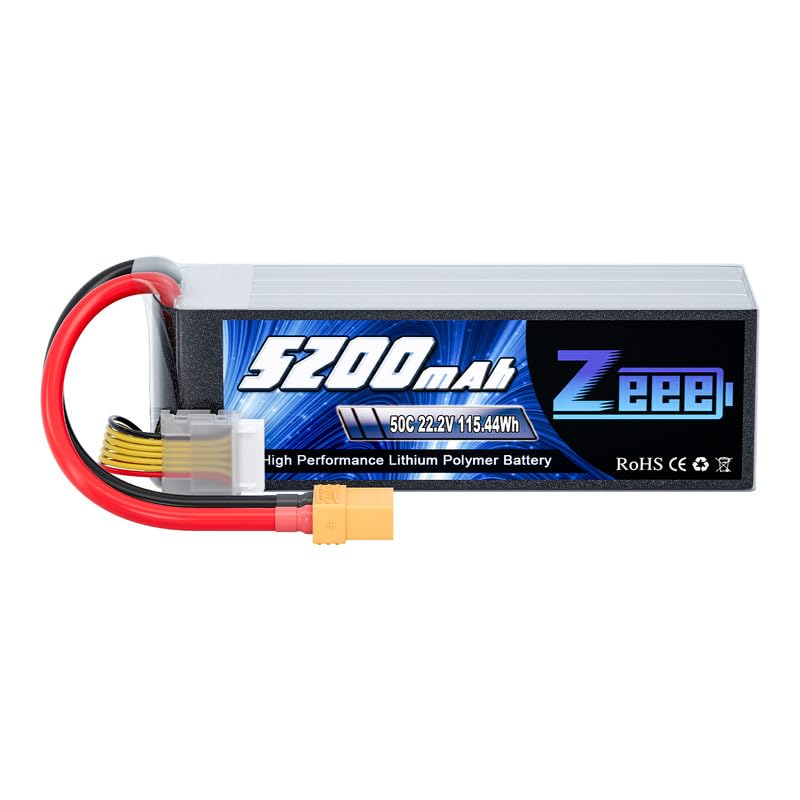 Amazon.com: Zeee 6S Lipo Battery 5200mAh 22.2V 50C with XT90 Plug