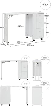 Amazon | エトゥベラ 折りたたみ ネイルテーブル MO1 ホワイト 在宅