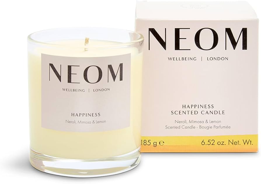 Amazon.com: NEOM- Happiness 1 Wick Candle | Neroli, Mimosa & Lemon