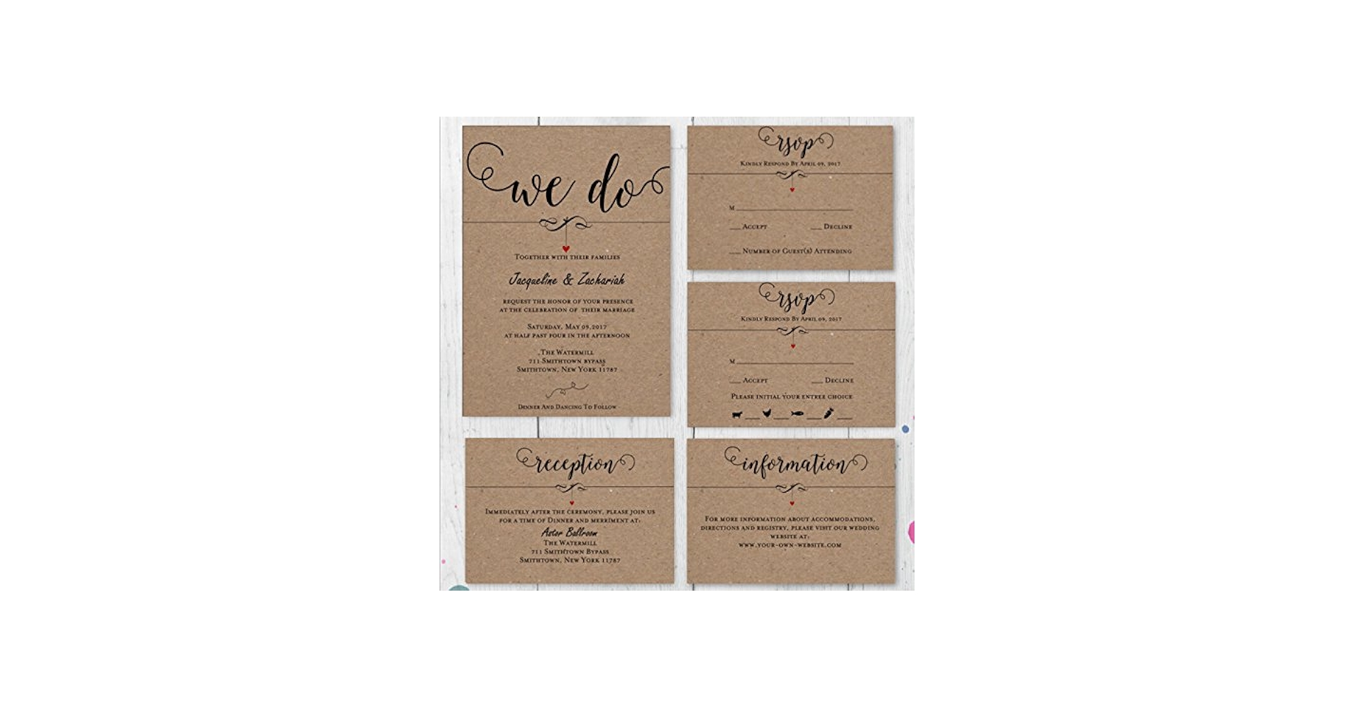 Customized Wedding Invitation Cards, R.S.V.P Cards, Wedding