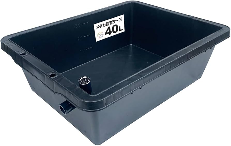 Amazon | 五色アクア メダカ飼育ケース 40リットル 黒 オーバーフロー
