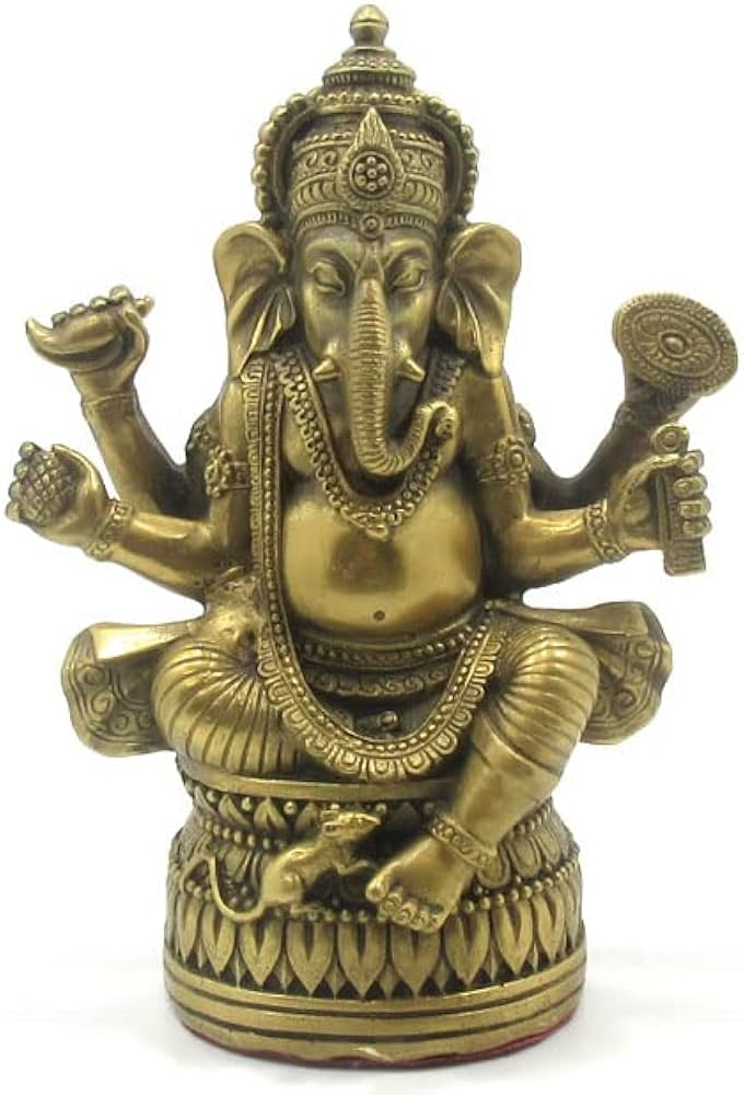 Amazon.co.jp: ガネーシャ 置物 像 銅製 夢を叶える象 ガネーシャの