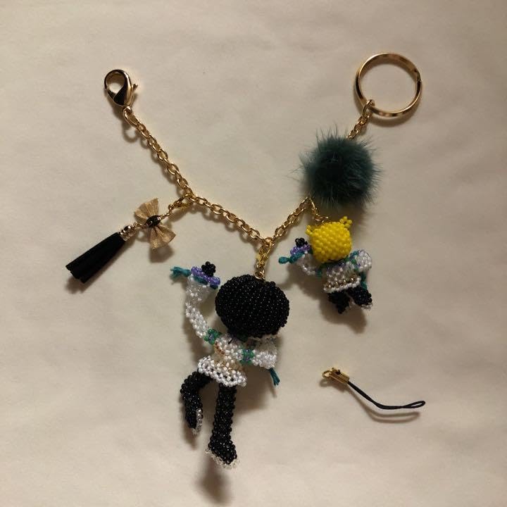 お︎スケート好き男の子︎あみぐるみビーズストラップチャーム︎3点